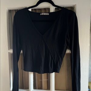 Abercrombie & Fitch Black V-Neck Long Sleeve Top